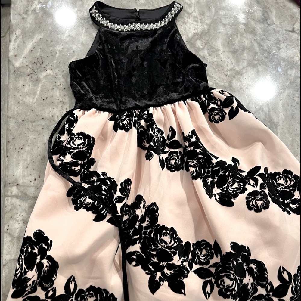Velvet floral dress